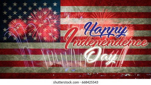 Fireworks background for 4th of July Independense Day.Independence day celebrate. - Shutterstock ID 668425543