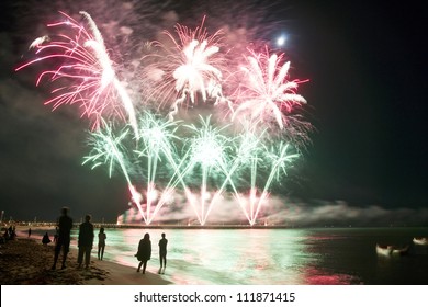 Fireworks Beach Of Forte Dei Marmi Italy