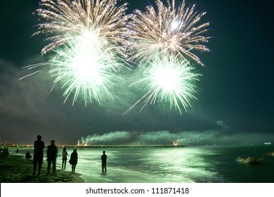 Fireworks Beach Of Forte Dei Marmi Italy