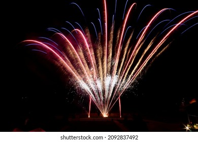 Fireworks Brighten The Night Sky During A Patriotic Celebration By American's Overseas In Europe