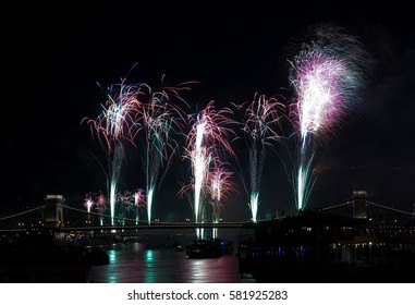 Fireworks in Budapest, Hungary
