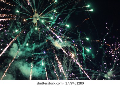 Fireworks At Cossayuna Lake, Saratoga County, New York