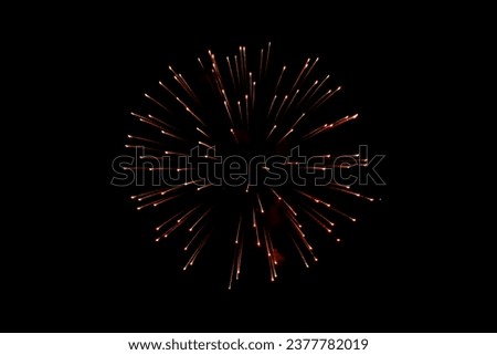 Fireworks display in July in rural Minnesota, United States. 
