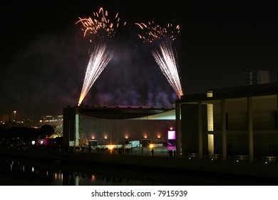 Fireworks Display On The Portuguese Pavillion At Lisbon