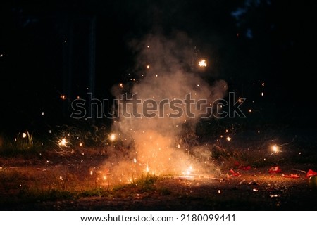 Fireworks exploding in the night