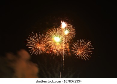 fireworks explosive on dark sky in night