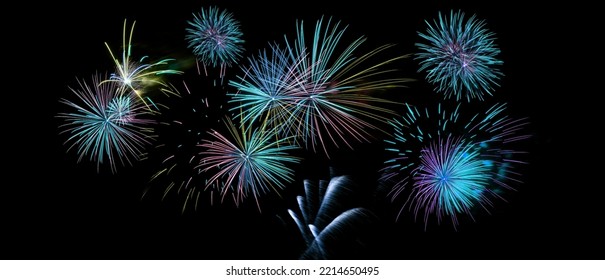 fireworks, incredible play of light in the sky - Shutterstock ID 2214650495