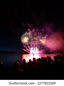 Fireworks at the lake near of Brno on the Ignis Brunensis festival. - Shutterstock ID 1277825209