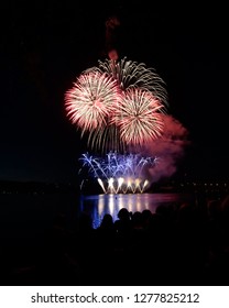 Fireworks at the lake near of Brno on the Ignis Brunensis festival. - Shutterstock ID 1277825212