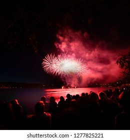 Fireworks at the lake near of Brno on the Ignis Brunensis festival. - Shutterstock ID 1277825221