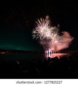 Fireworks at the lake near of Brno on the Ignis Brunensis festival. - Shutterstock ID 1277825227