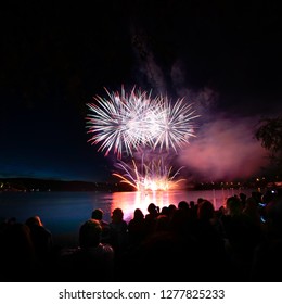 Fireworks at the lake near of Brno on the Ignis Brunensis festival. - Shutterstock ID 1277825233