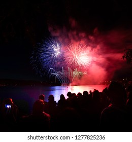 Fireworks at the lake near of Brno on the Ignis Brunensis festival. - Shutterstock ID 1277825236