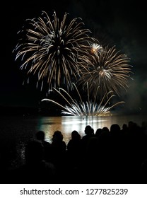 Fireworks at the lake near of Brno on the Ignis Brunensis festival. - Shutterstock ID 1277825239