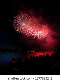 Fireworks at the lake near of Brno on the Ignis Brunensis festival. - Shutterstock ID 1277825242