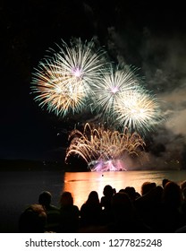 Fireworks at the lake near of Brno on the Ignis Brunensis festival. - Shutterstock ID 1277825248