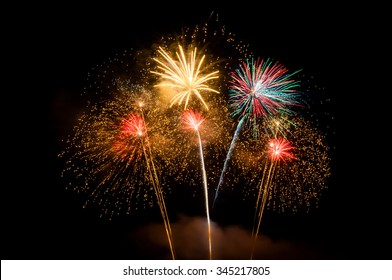 Fireworks light up the sky New Year celebration 