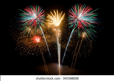 Fireworks, Fireworks light up the sky,New Year celebration fireworks