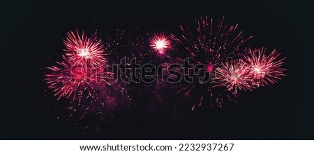 Fireworks light up the sky,New Year celebration.