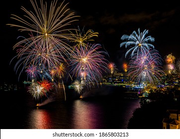 Fireworks In Madeira Island Portugal.