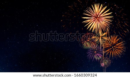Fireworks with Night Sky Background