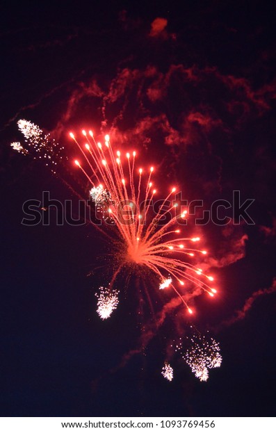 Fireworks Outside Wedding Reception Stock Photo Edit Now 1093769456