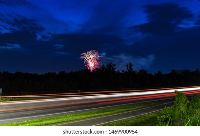 Fireworks Over The Highway In Mooresville NC 