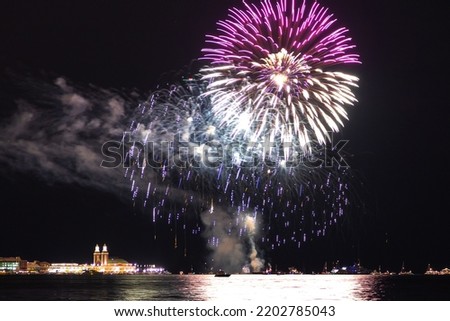 Fireworks over Lake Michigan in Chicago, Illinois, USA