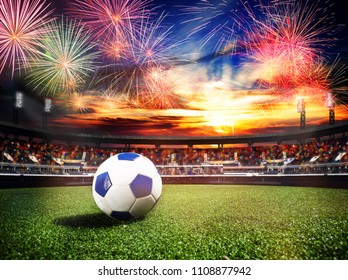 Fireworks Over Soccer Stadium As Final Win Game