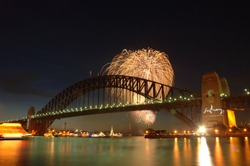 Fireworks Over The Sydney Harbour Bridge
