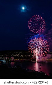 Fireworks In Tonsberg, Norway, National Day Of Constitution