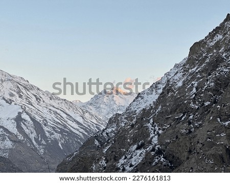 Firey cloud between snow cladded mountains. Winter expeditions trip of 2023. Recently visited Spiti in march 2023.