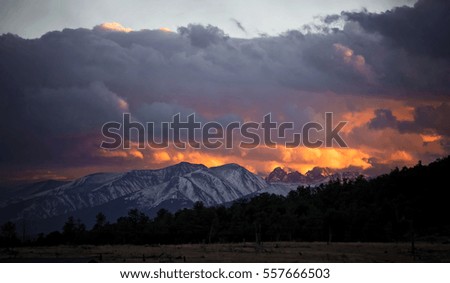 Firey mountain sunset