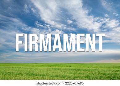 FIRMAMENT - word on the background of the sky with clouds. - Shutterstock ID 2225707695