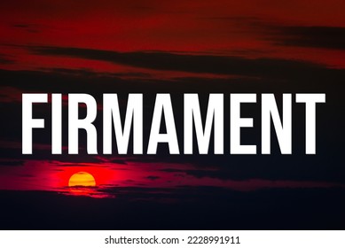 FIRMAMENT - word on the background of the sky with clouds. - Shutterstock ID 2228991911