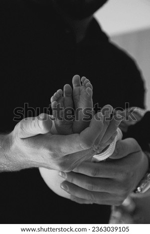 Firs Newborn cute photo session for mother Blackandwhite