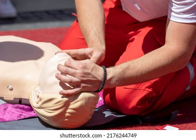 First aid and Cardiopulmonary resuscitation procedure training - Shutterstock ID 2176244749