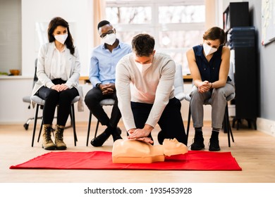 First Aid CPR Resuscitate Training In Face Mask