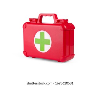 First Aid Kit Box Isolated On White 