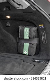 First Aid Kit In A Luxury Car Trunk