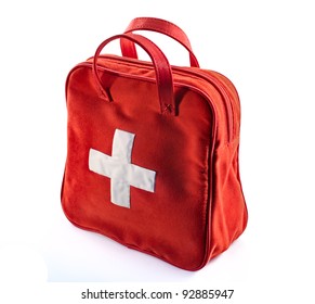 First Aid Kit On A White Background