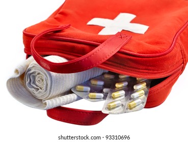 First Aid Kit On A White Background