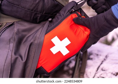 First aid kit is ready for hiking trip in the mountains - Powered by Shutterstock