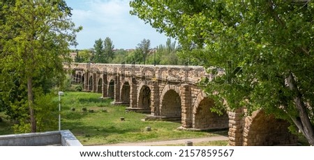 First century Roman bridge over the Tormes River in Salamanca, Spain