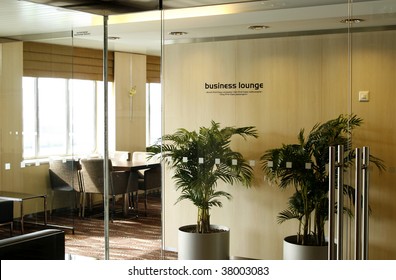 First Class Business Lounge Area In The Airport, Entrance To It