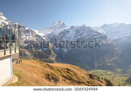 First Cliff Walk presented by Tissot, Grindelwald, Switzerland, October 2021. Beautiful natural landscape views of the Alps