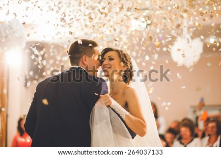 Similar – Image, Stock Photo bride and groom first meeting on the roof of skyscraper
