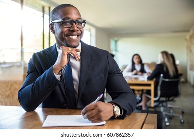 First Day Of New Career For Eager Business Executive At Corporate Office Attentive And Enthusiastic