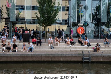 First Day Start University Year At The UVA Student Along The Water At Amsterdam The Netherlands 5-9-2022