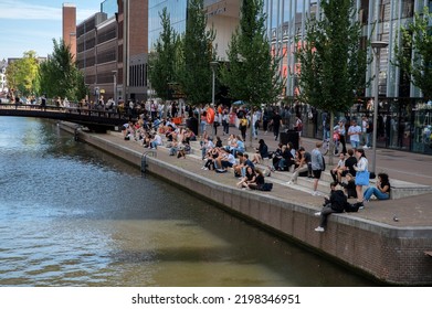 First Day Start University Year At The UVA Student Along The Water At Amsterdam The Netherlands 5-9-2022